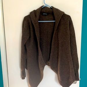 Betabrand black sheep wrap wool cardigan size s/m